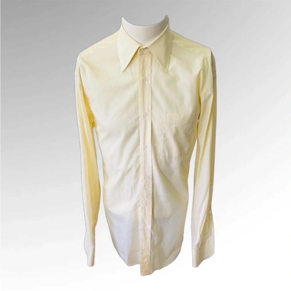GUCCI Men's Yellow Cotton Dress Shirt Size 39 15.5 ITALY